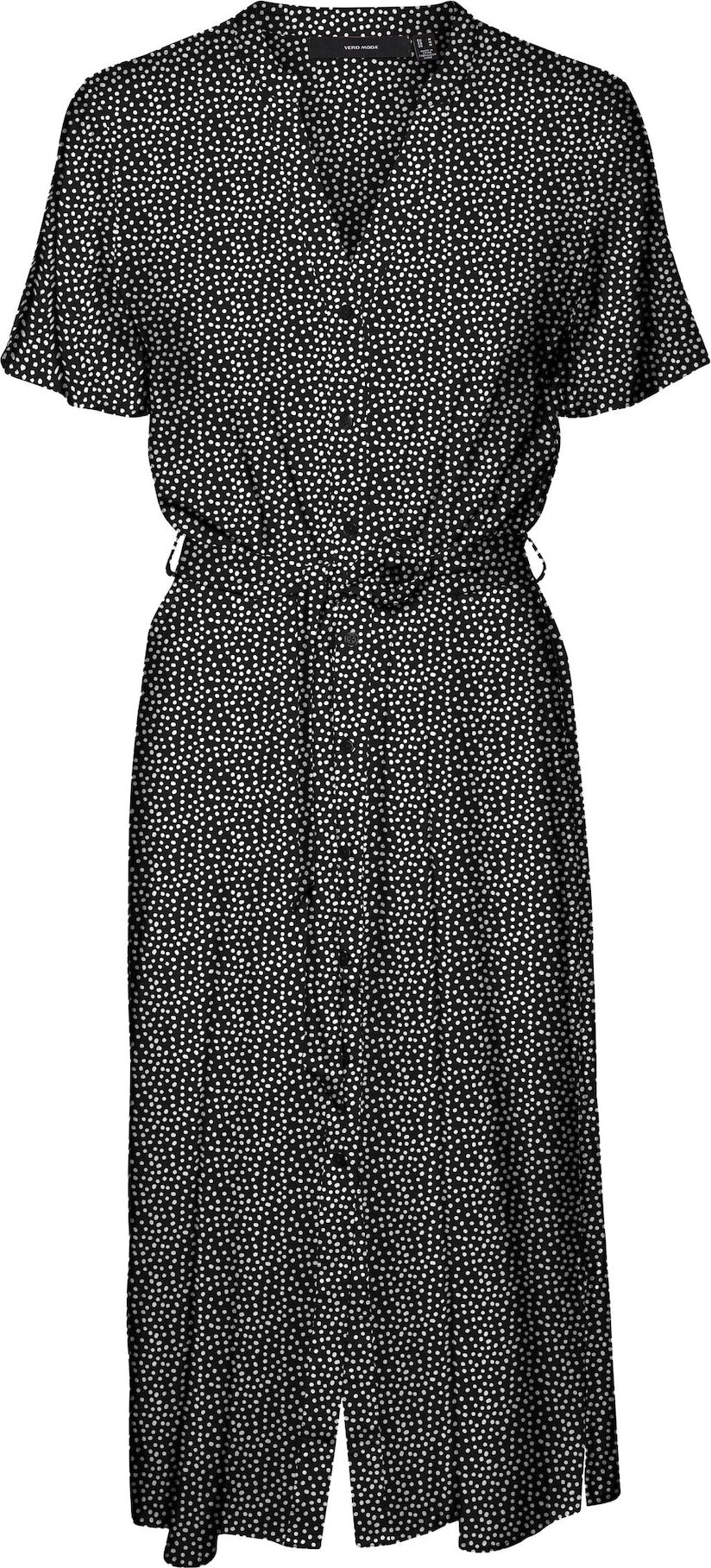 VERO MODA Košilové šaty 'Vica' černá / bílá
