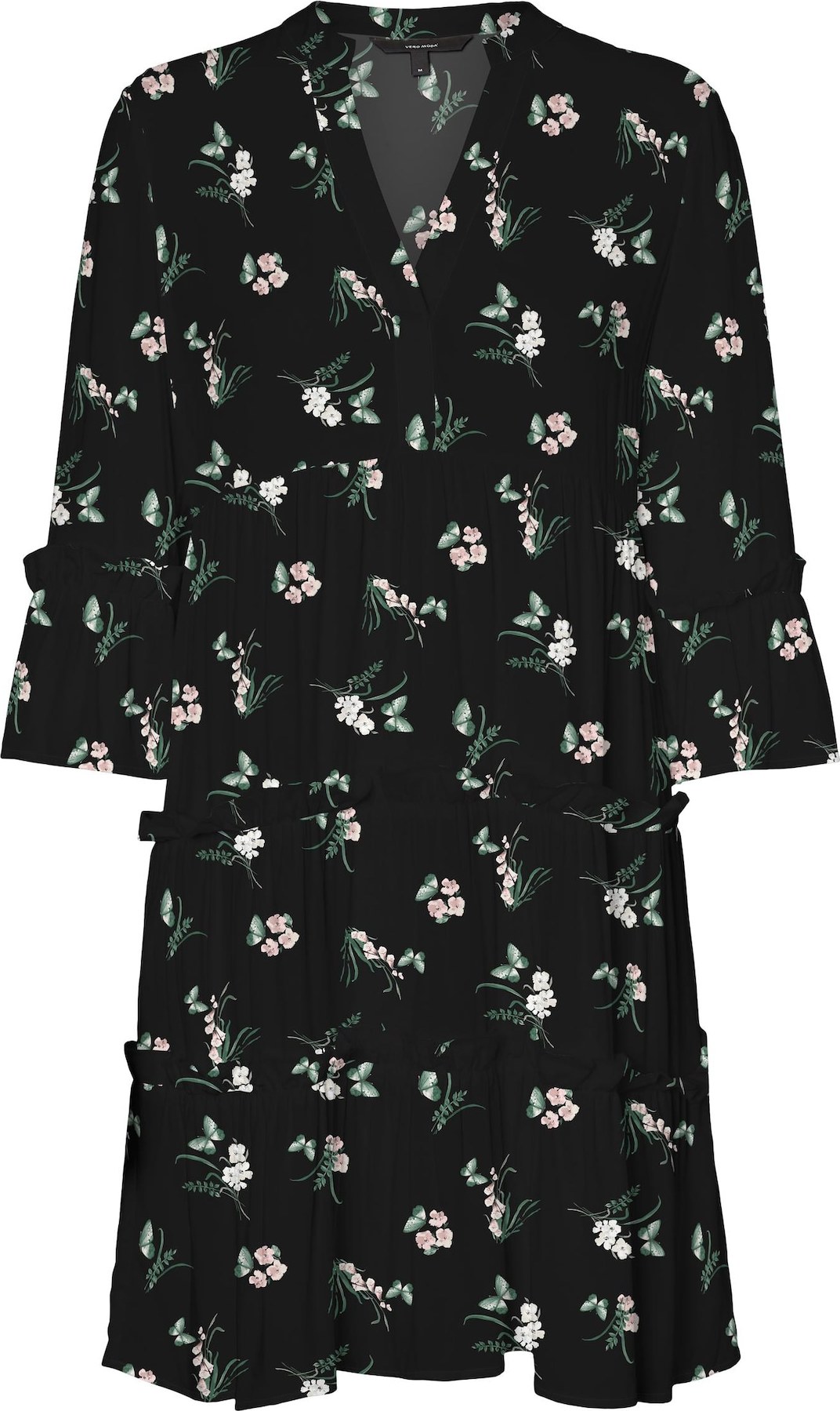 Vero Moda Tall Šaty 'Easy' kiwi / růžová / černá / přírodní bílá