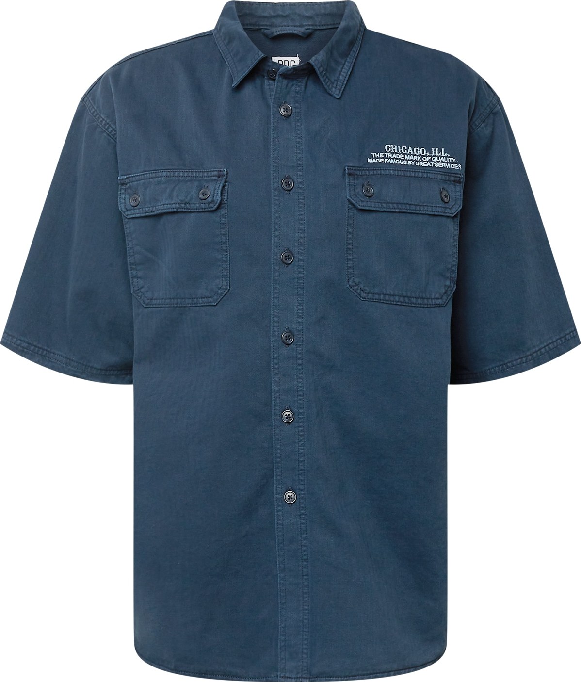 BDG Urban Outfitters Košile 'JEFFERY BULL' námořnická modř / světlemodrá