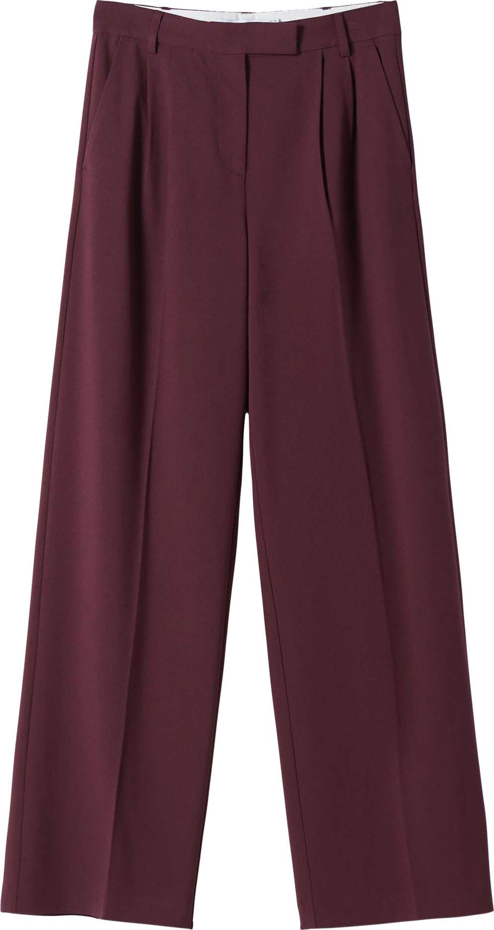 Bershka Kalhoty s puky burgundská červeň