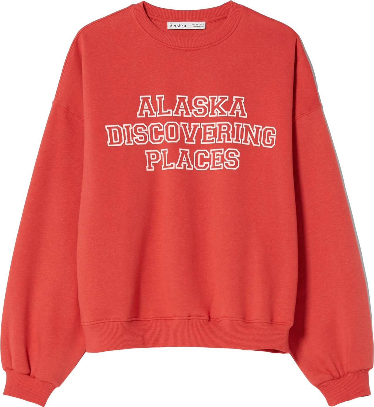 Bershka Mikina červená / bílá