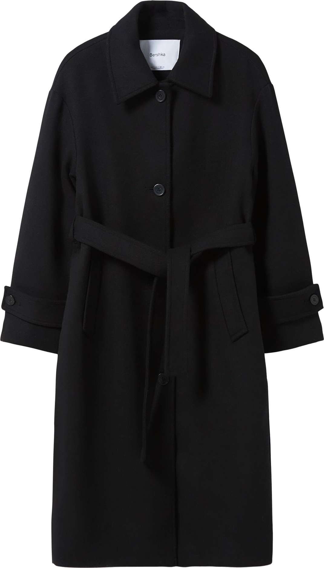 Bershka Přechodný kabát černá