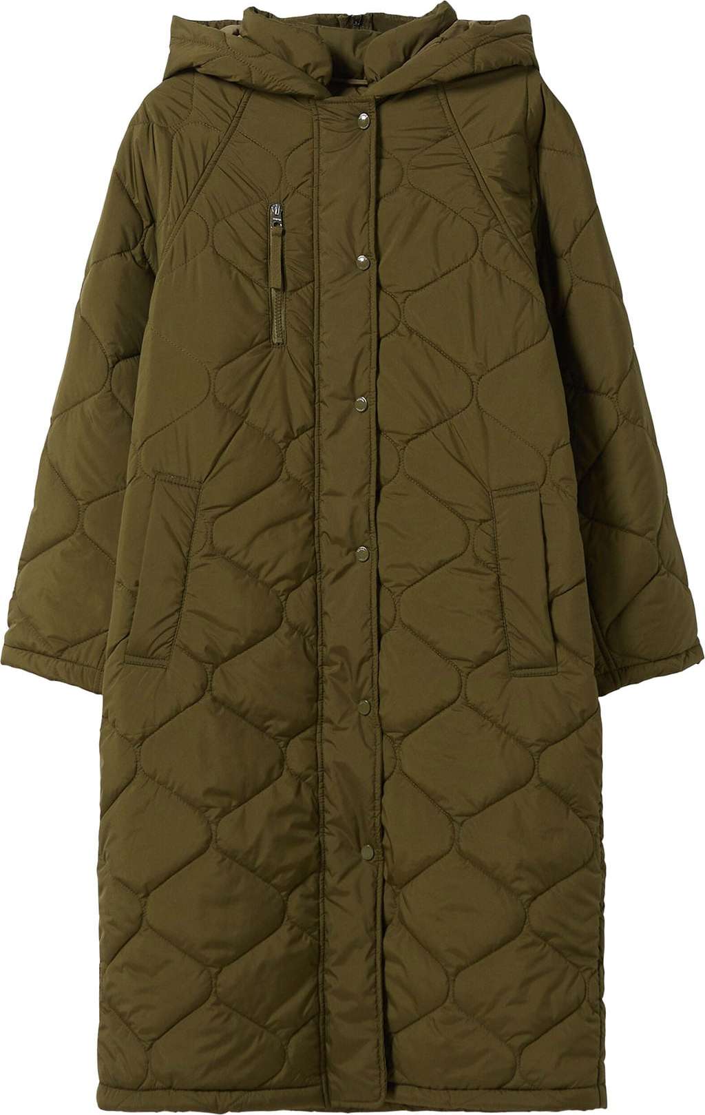 Bershka Přechodný kabát khaki