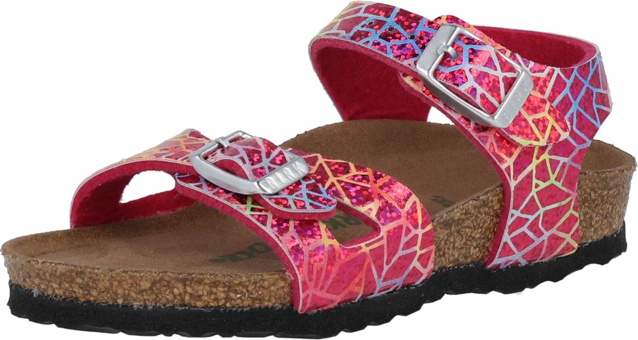 BIRKENSTOCK Sandály 'Rio' modrá / žlutá / zelená / pink