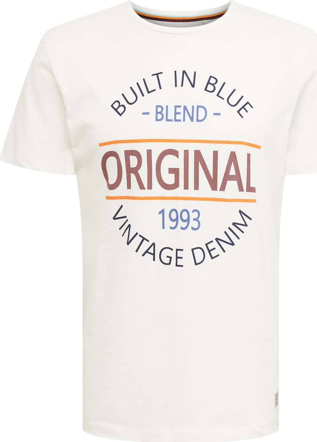 BLEND Tričko modrá / námořnická modř / oranžová / pastelově červená / bílá