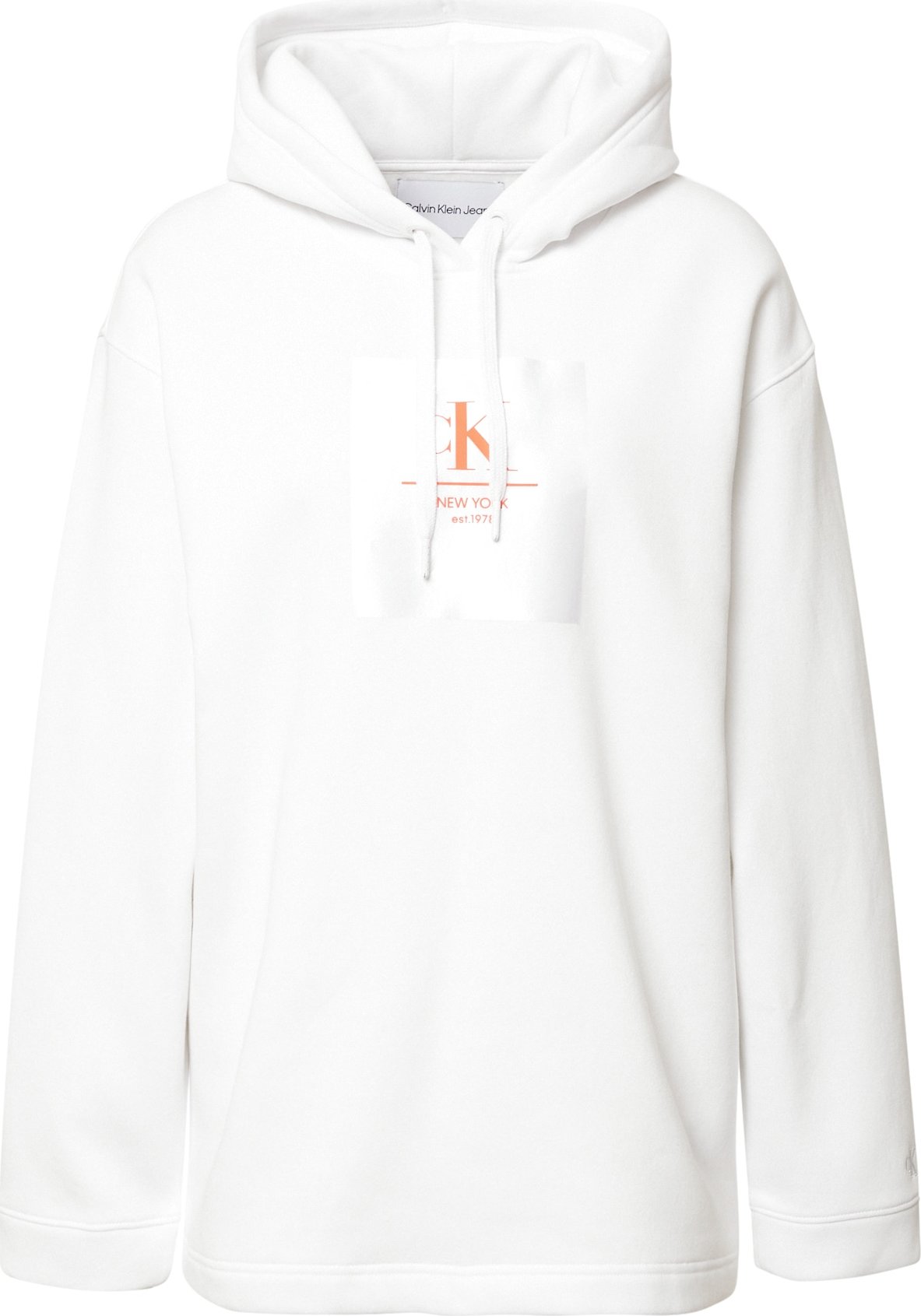Calvin Klein Jeans Mikina oranžová / bílá