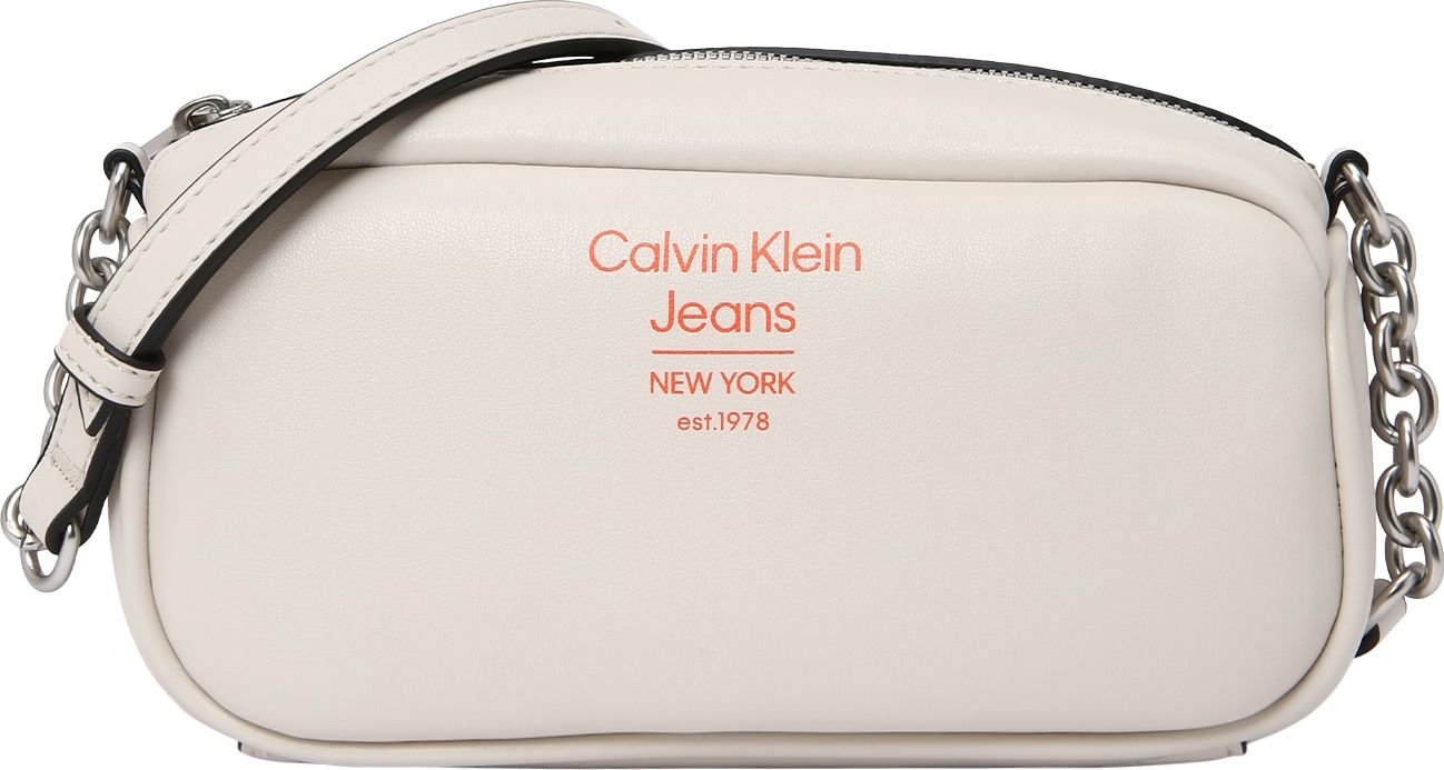Calvin Klein Jeans Taška přes rameno oranžová / černá / offwhite