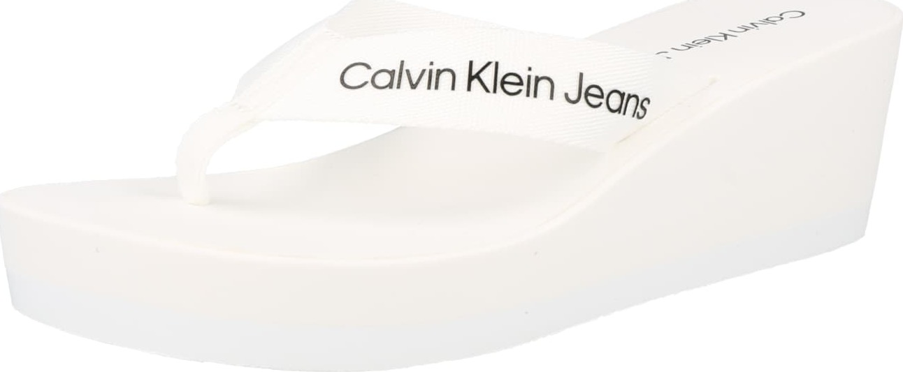 Calvin Klein Jeans Žabky černá / bílá