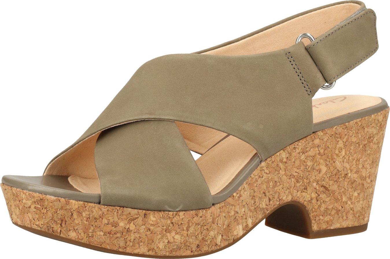 CLARKS Páskové sandály 'Maritsa Lara' olivová