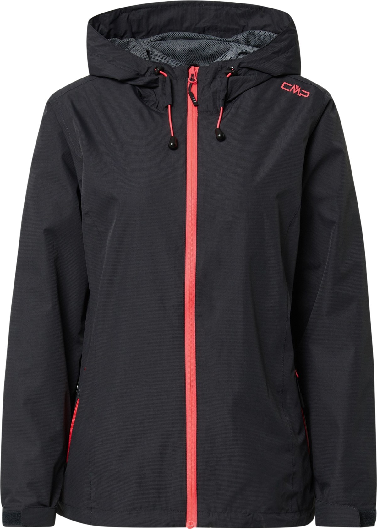 CMP Outdoorová bunda 'WOMAN RAIN FIX HOOD JACKET' antracitová / světle růžová