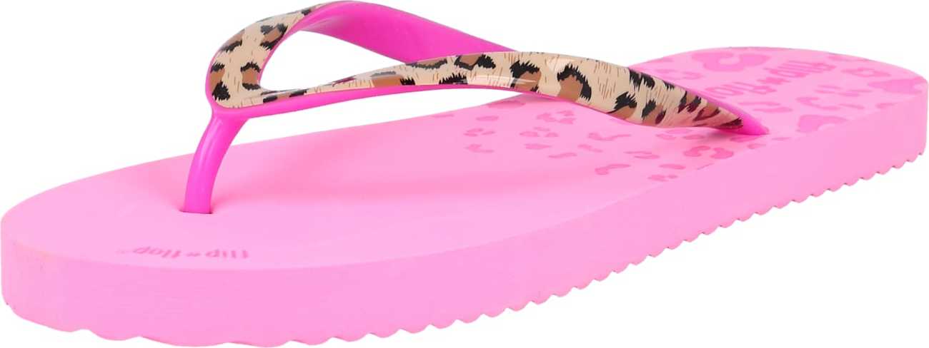 FLIP*FLOP Žabky 'Easy Leo' hnědá / cappuccino / pink / černá