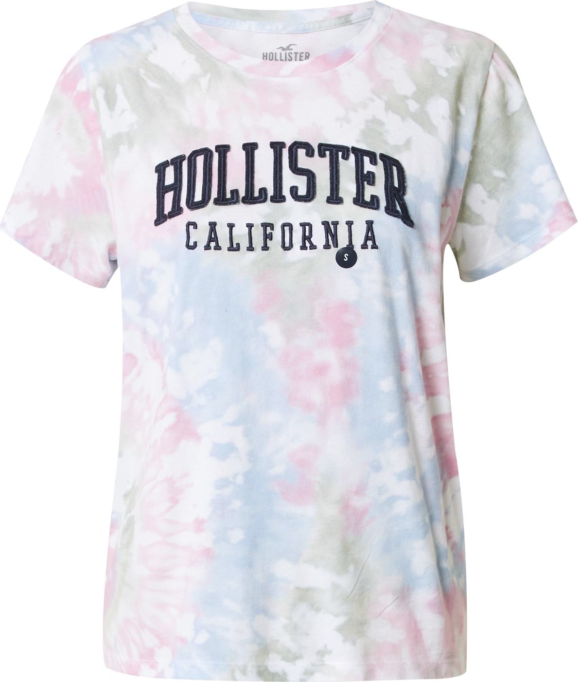 HOLLISTER Tričko námořnická modř / světlemodrá / světle růžová / bílá