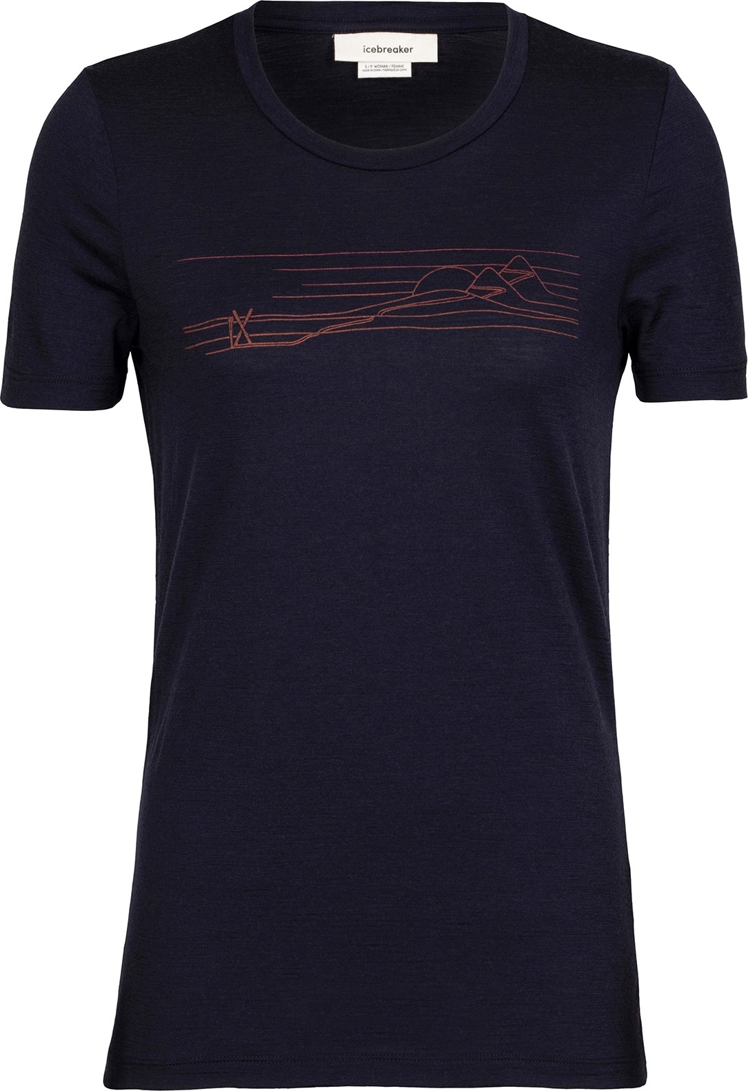 ICEBREAKER Funkční tričko 'Tech Lite II' námořnická modř / oranžová