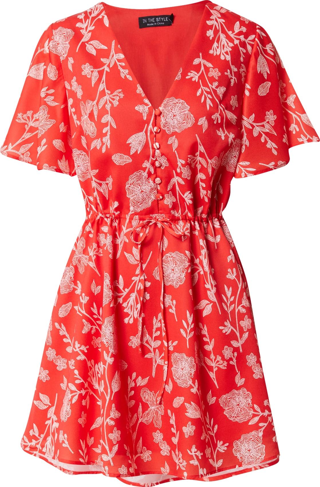 In The Style Letní šaty 'JOSSA' ohnivá červená / bílá