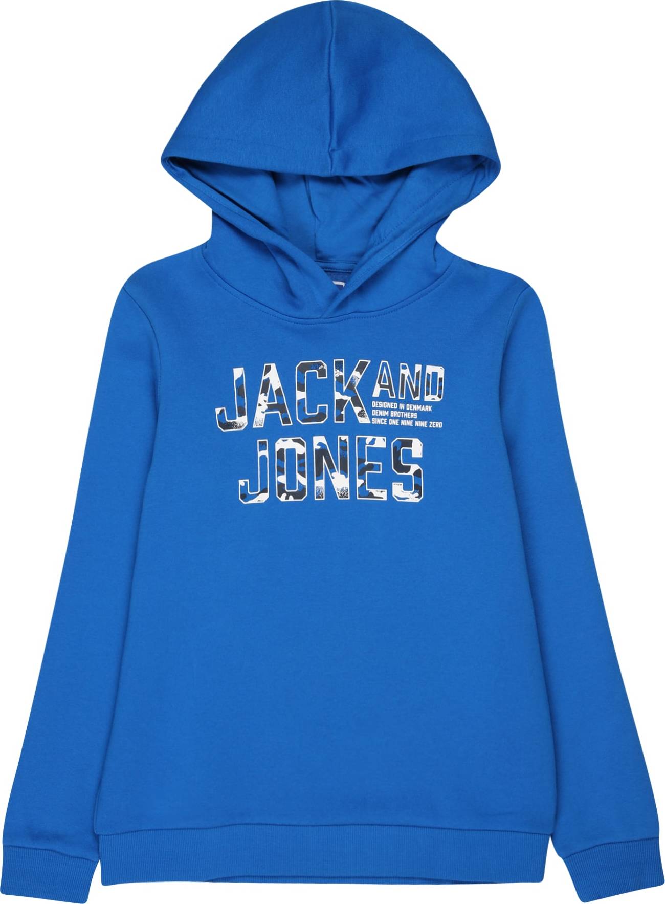 Jack & Jones Junior Mikina 'PEACE WALKER' nebeská modř / černá / bílá