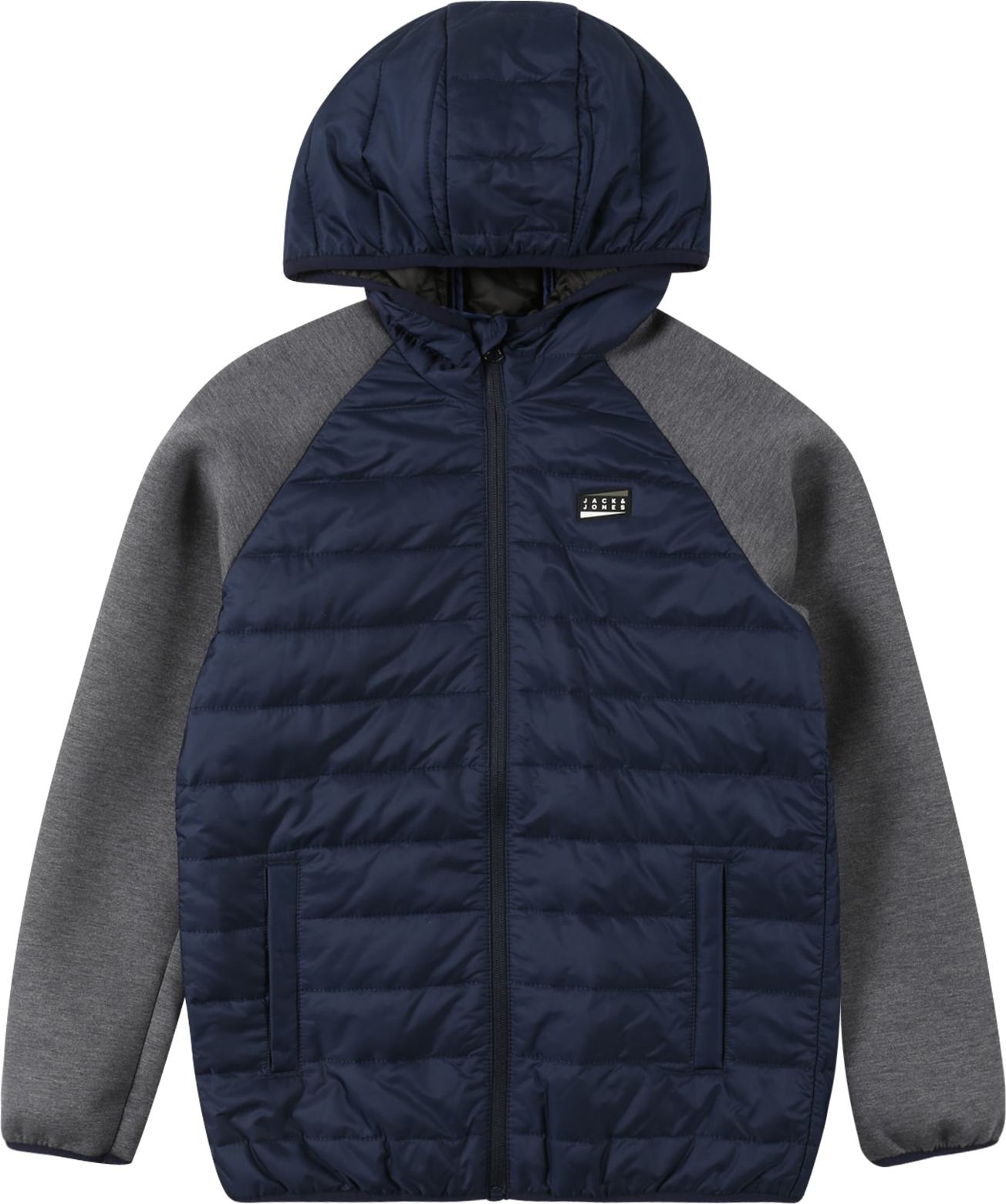 Jack & Jones Junior Přechodná bunda 'TOBY' námořnická modř / šedá