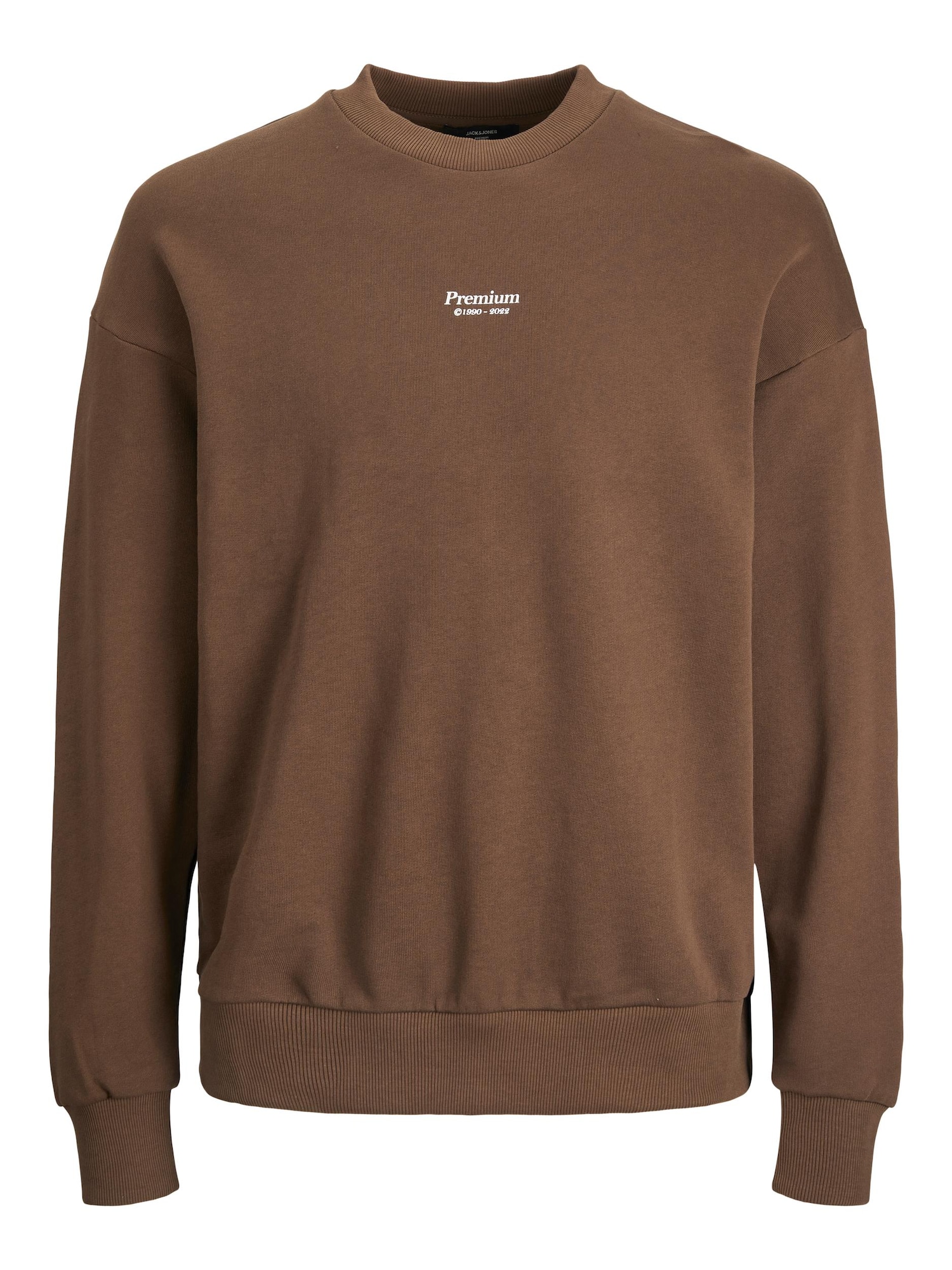 JACK & JONES Mikina 'Blakam' hnědá / bílá