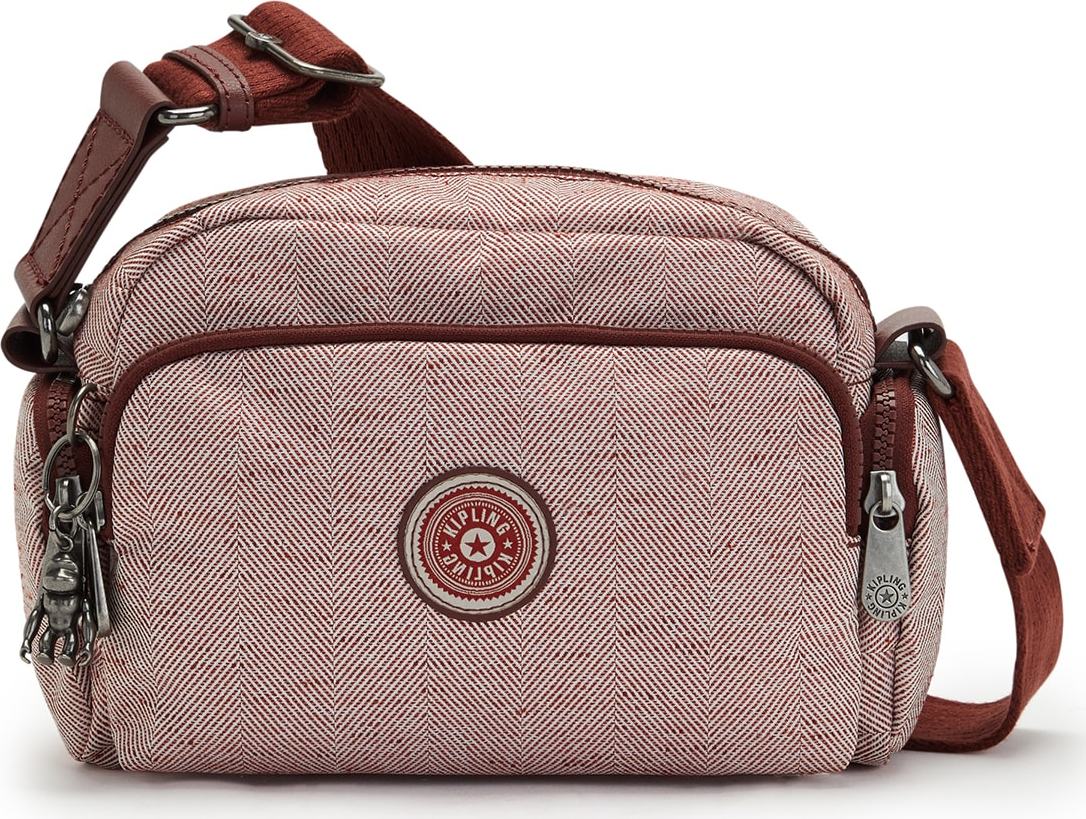 KIPLING Taška přes rameno 'Jenera' vínově červená / bílá