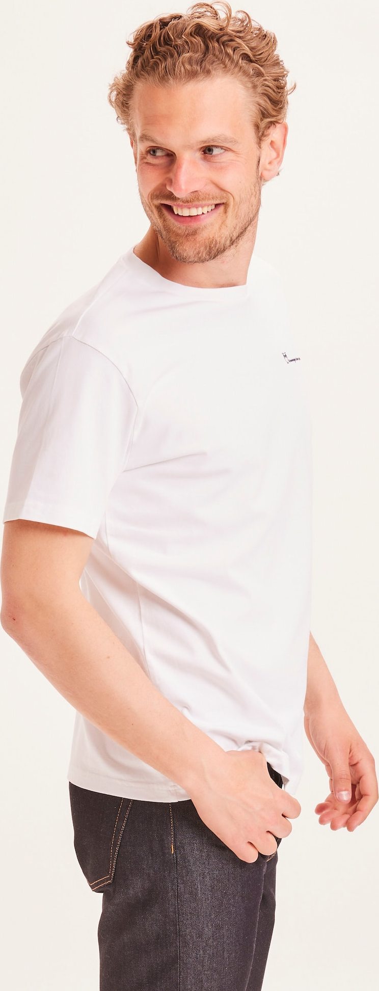KnowledgeCotton Apparel Tričko 'Alder' oranžová / červená / bílá