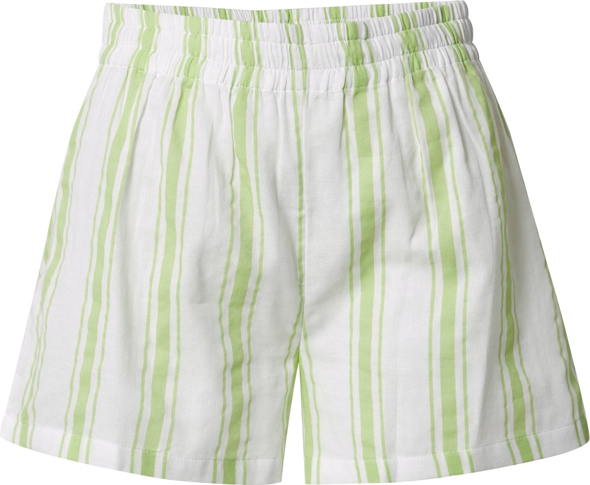 NA-KD Kalhoty zelená / bílá