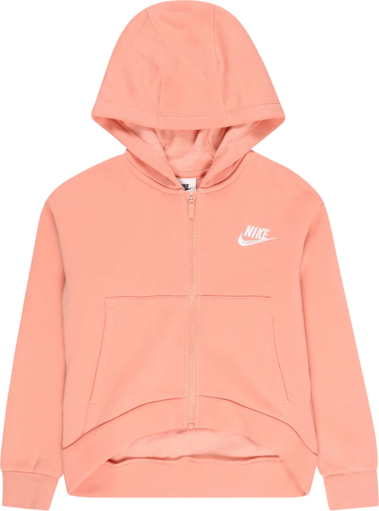 Nike Sportswear Mikina s kapucí pastelově oranžová / bílá