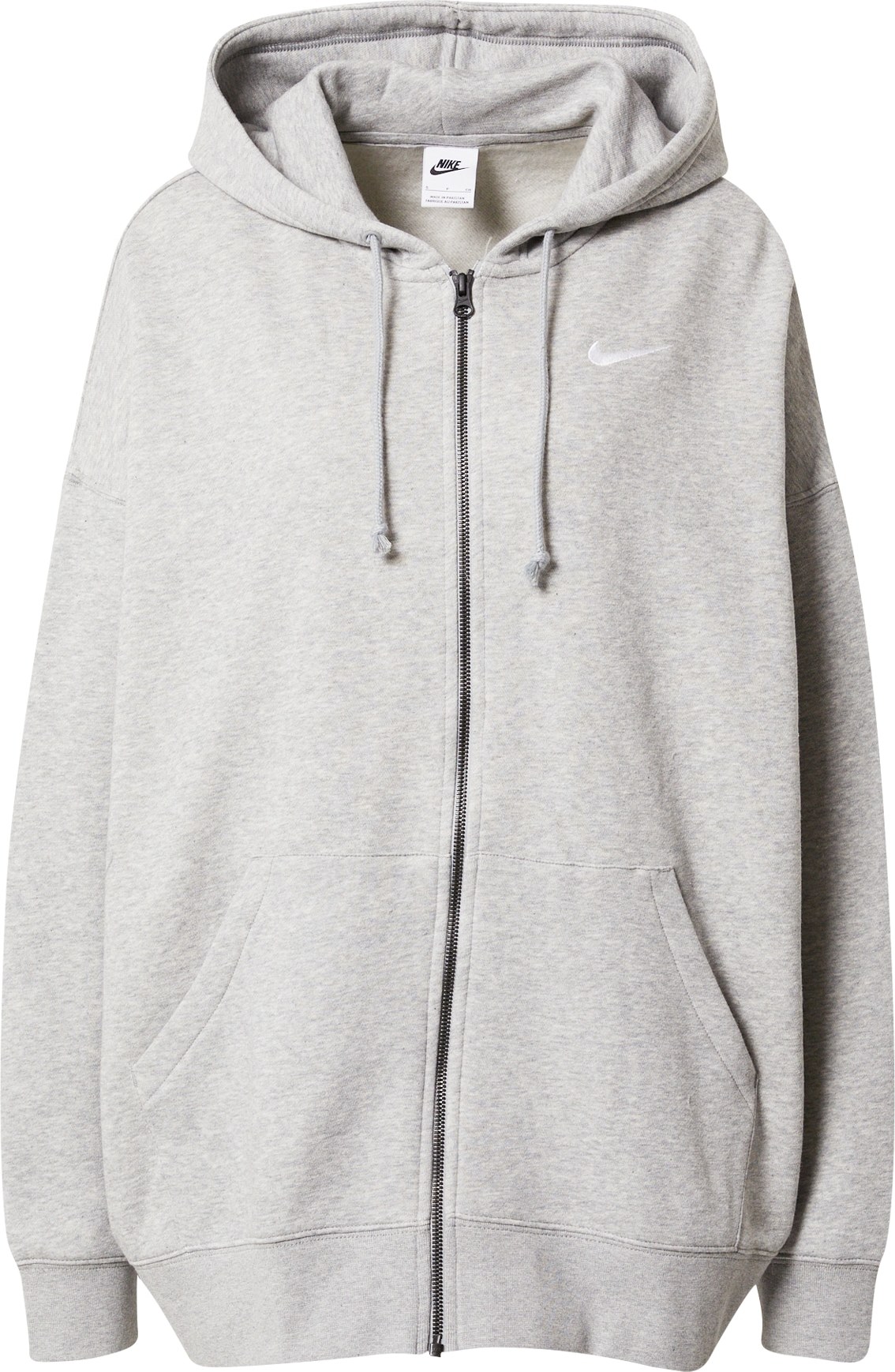 Nike Sportswear Mikina s kapucí světle šedá / bílá