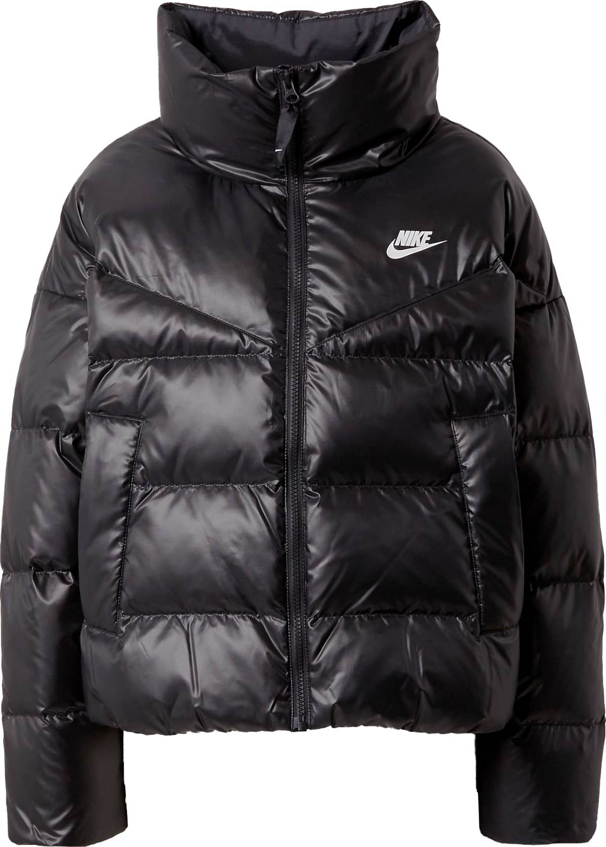 Nike Sportswear Zimní bunda černá / bílá