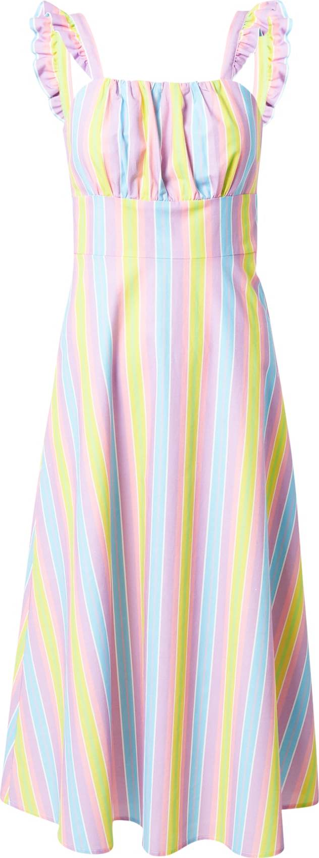 Olivia Rubin Letní šaty 'MAE' modrá / žlutá / fialová / pink / bílá