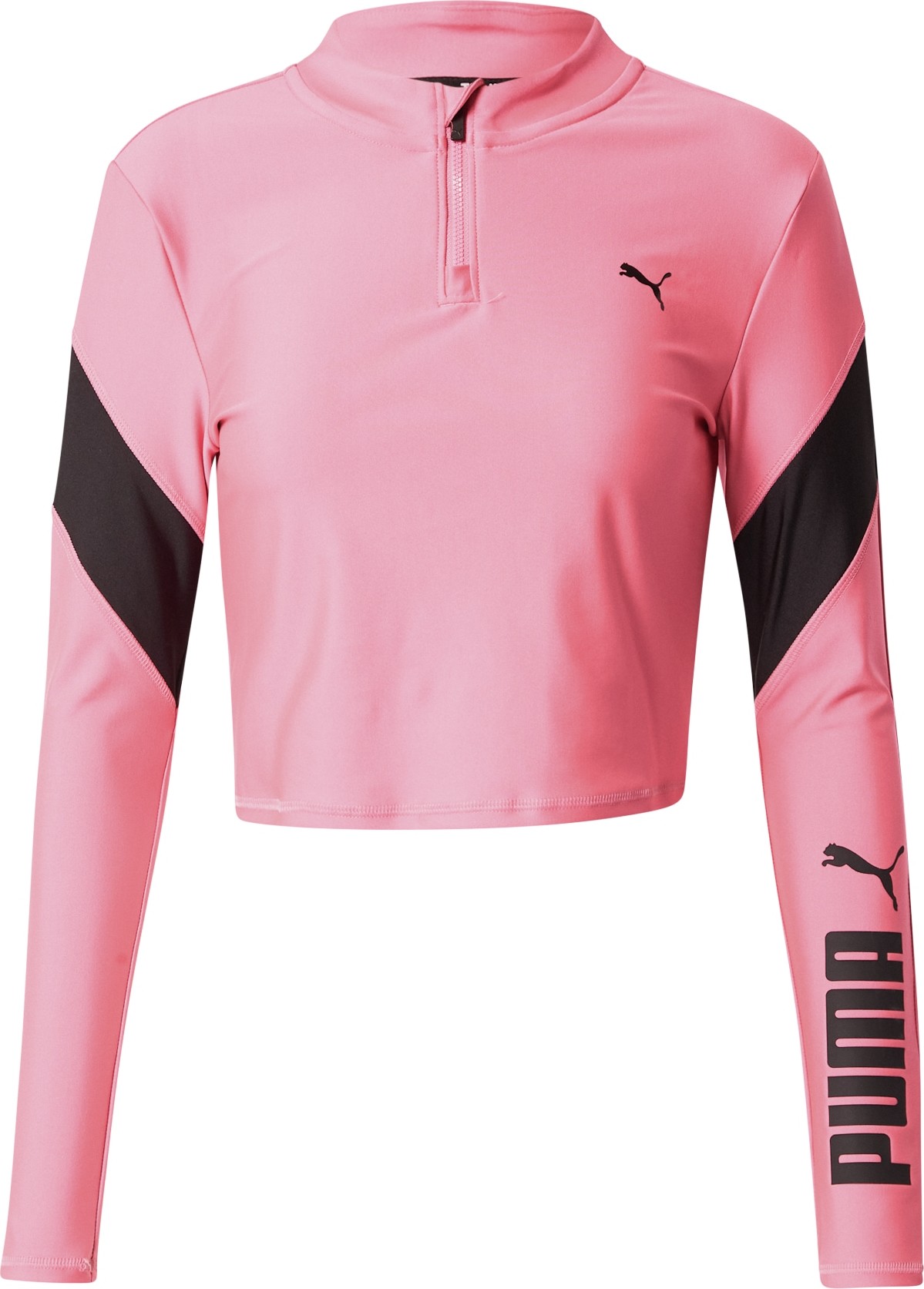 PUMA Funkční tričko 'Fit Eversculpt 1/4 Zip' pink / černá
