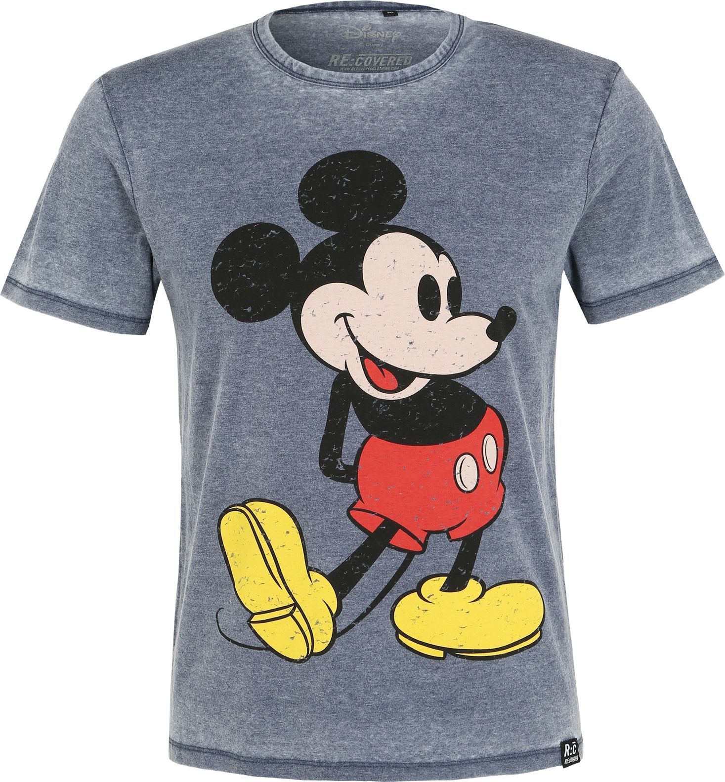 Recovered Tričko 'Mickey Mouse' chladná modrá / žlutá / červená / černá