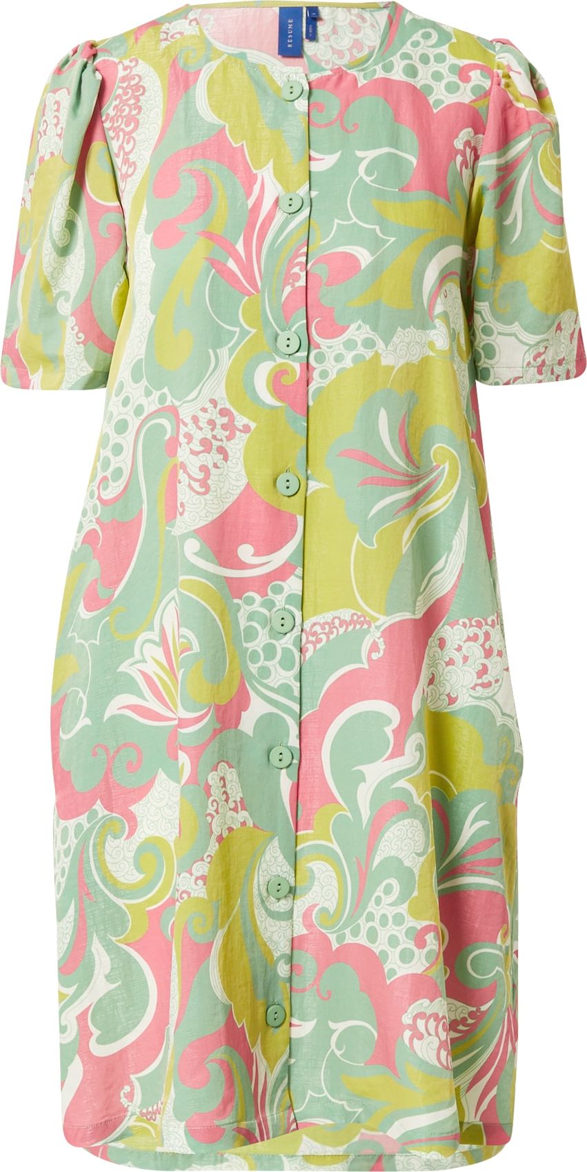 Résumé Košilové šaty 'MILEYRS' zelená / pink / bílá