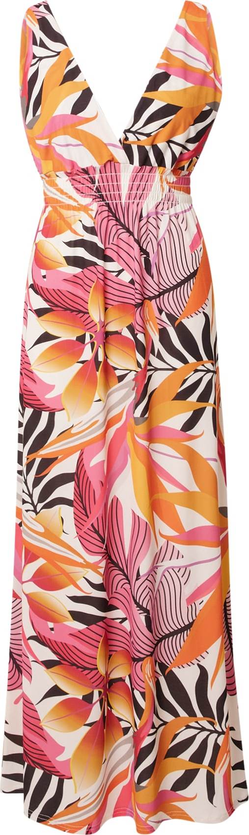 SISTERS POINT Letní šaty 'GLIPPI' krémová / mandarinkoná / světle růžová / černá