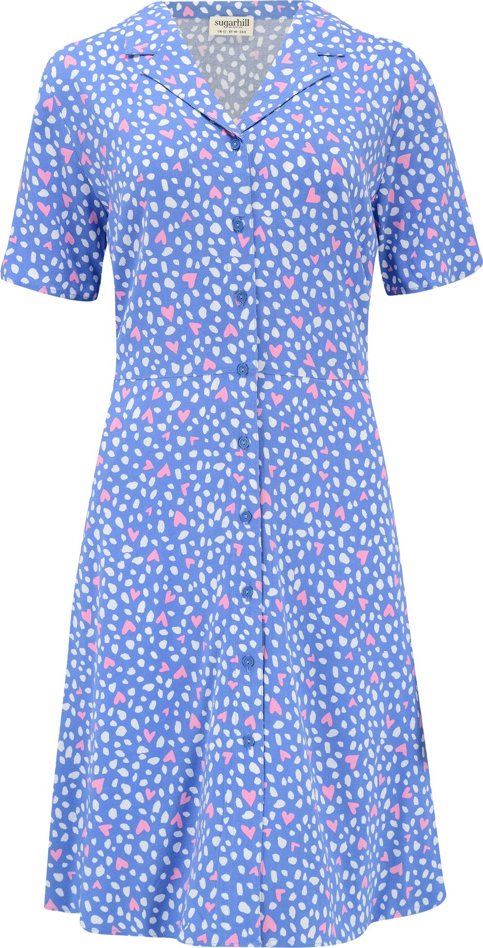 Sugarhill Brighton Košilové šaty 'Clemency' světlemodrá / světle růžová / bílá