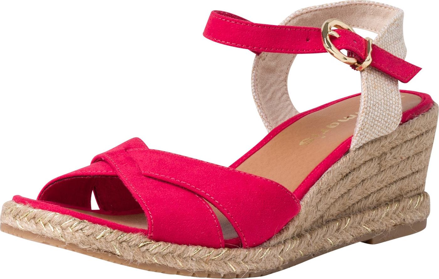 TAMARIS Páskové sandály pink / bílá