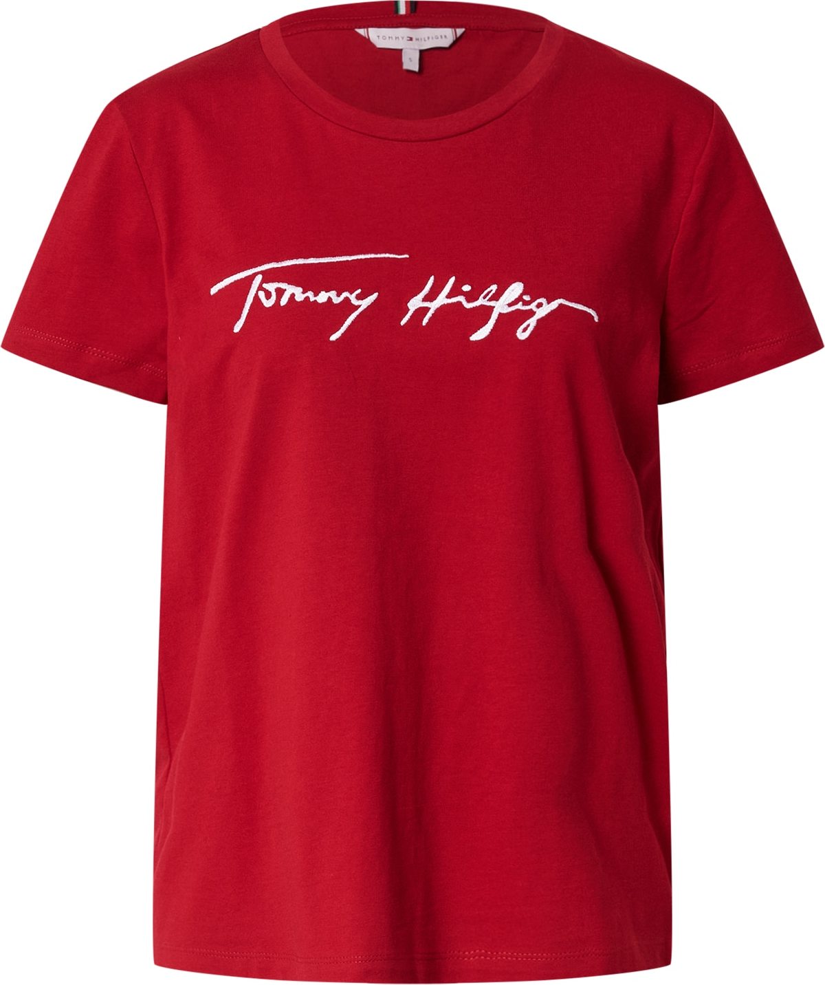 TOMMY HILFIGER Tričko krvavě červená / bílá