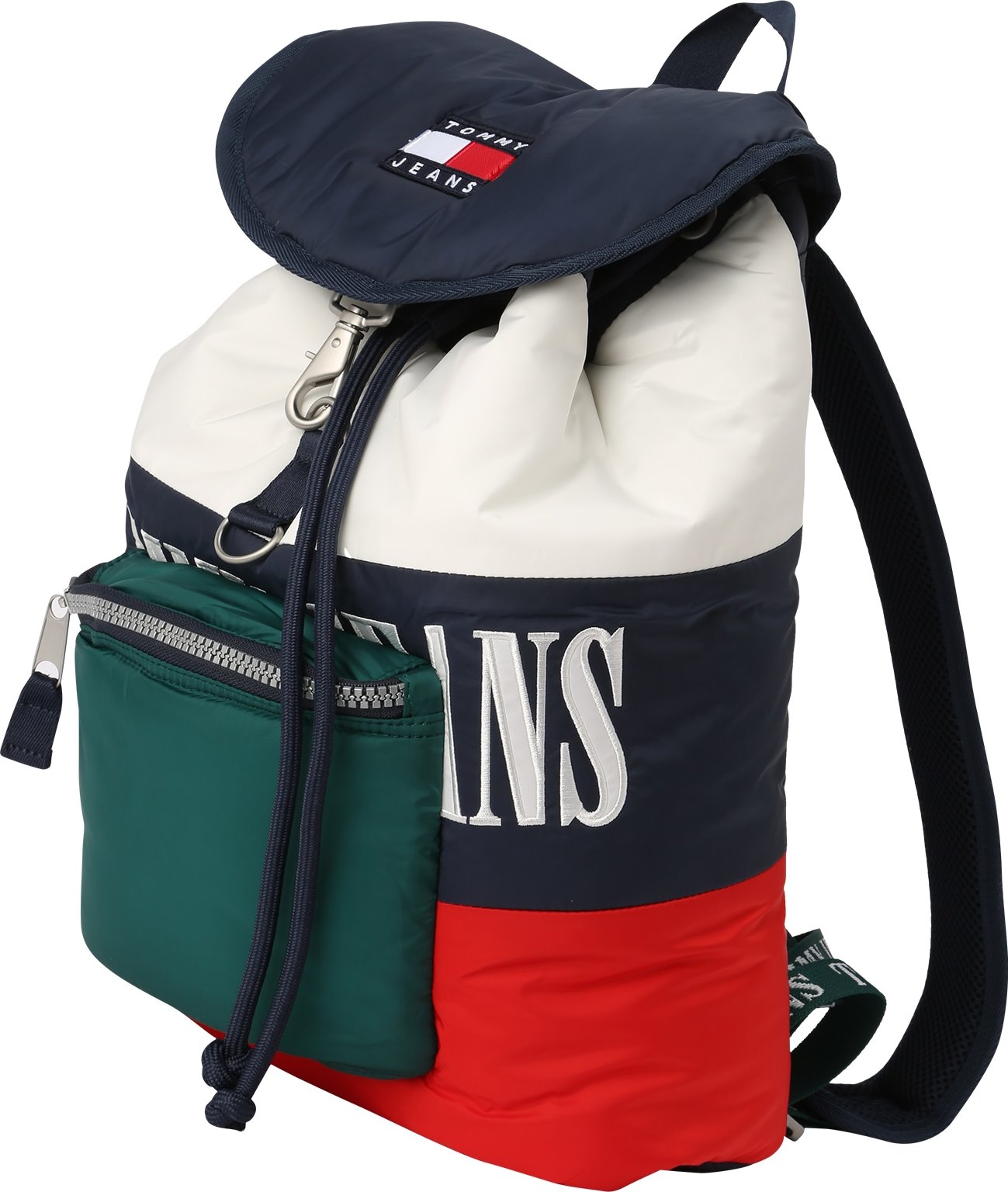 Tommy Jeans Batoh světle béžová / námořnická modř / tmavě zelená / červená