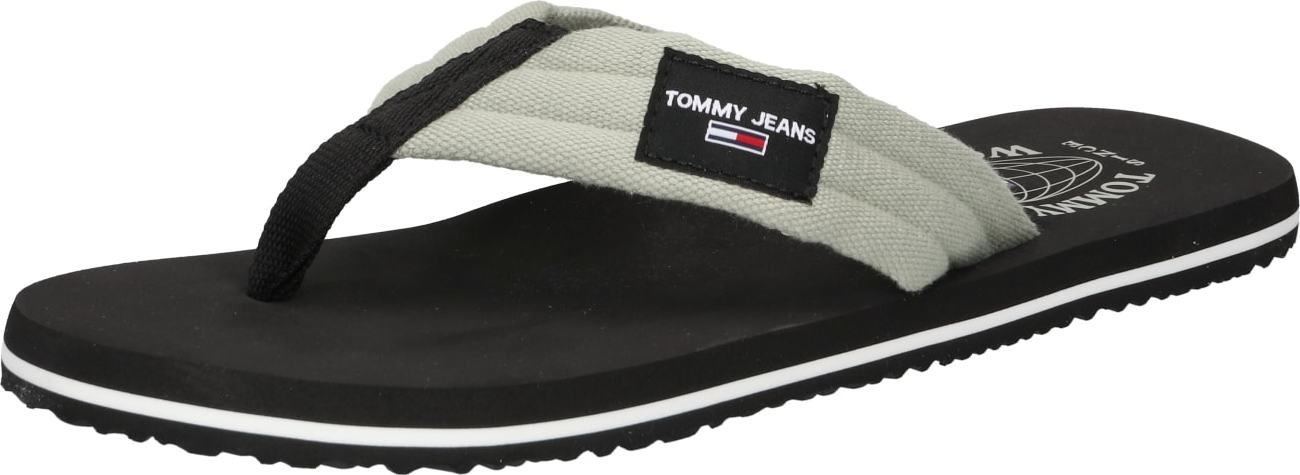 Tommy Jeans Žabky šedá / černá / bílá
