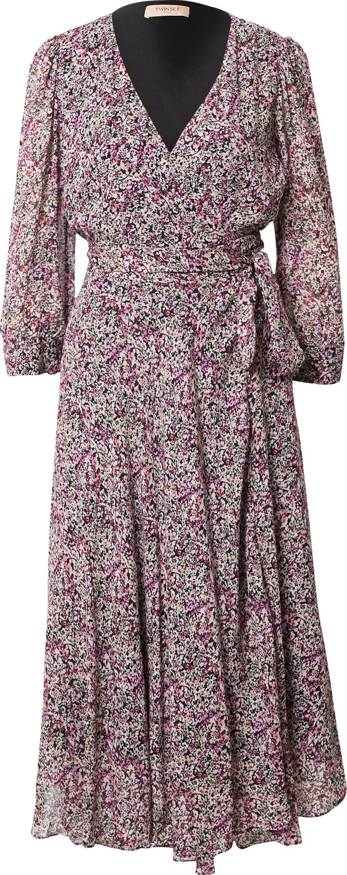 Twinset Šaty zelená / pink / černá / bílá