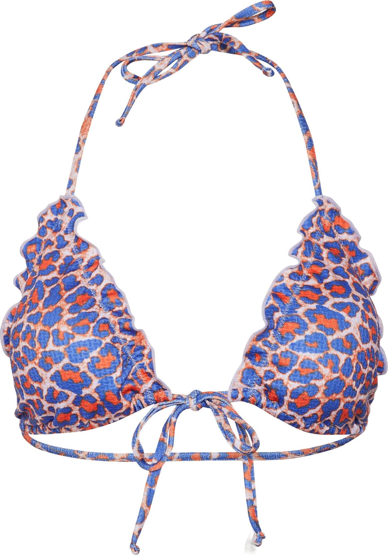VERO MODA Horní díl plavek 'Natti' modrá / oranžová / bílá