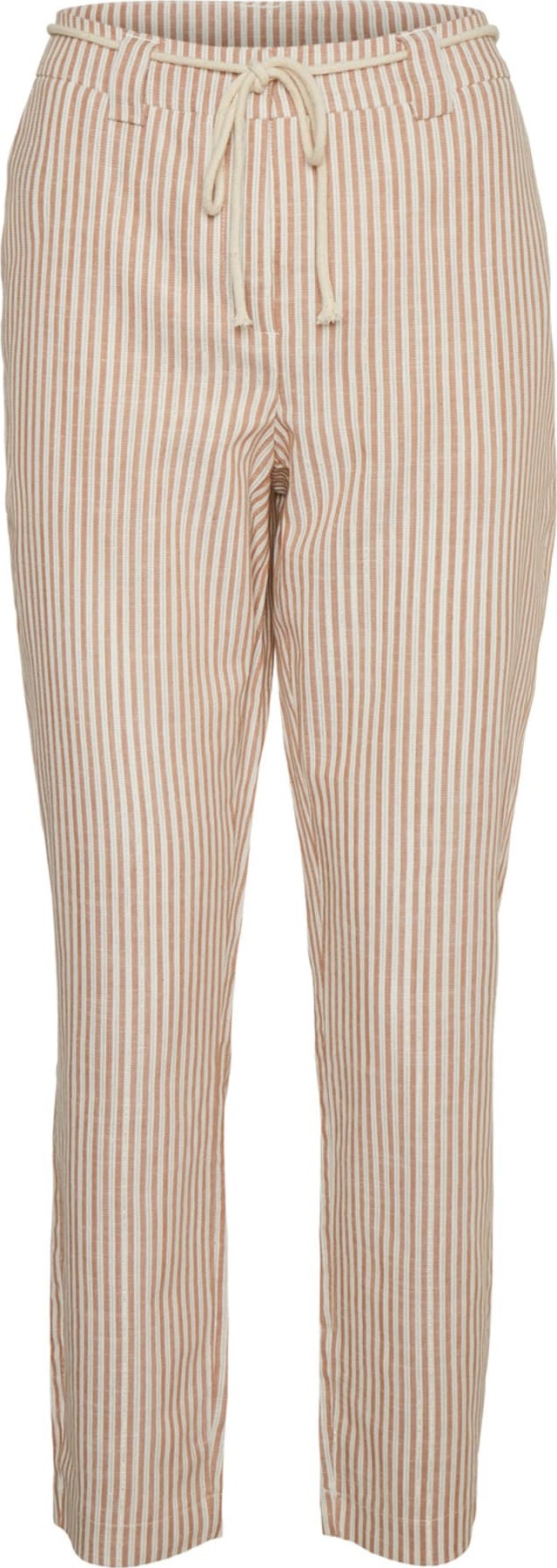 VERO MODA Kalhoty velbloudí / bílá