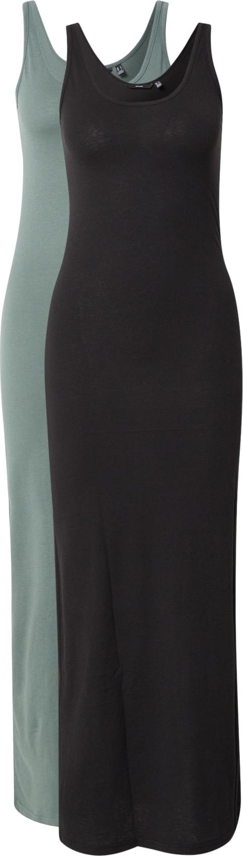 VERO MODA Letní šaty 'NANNA' mátová / černá