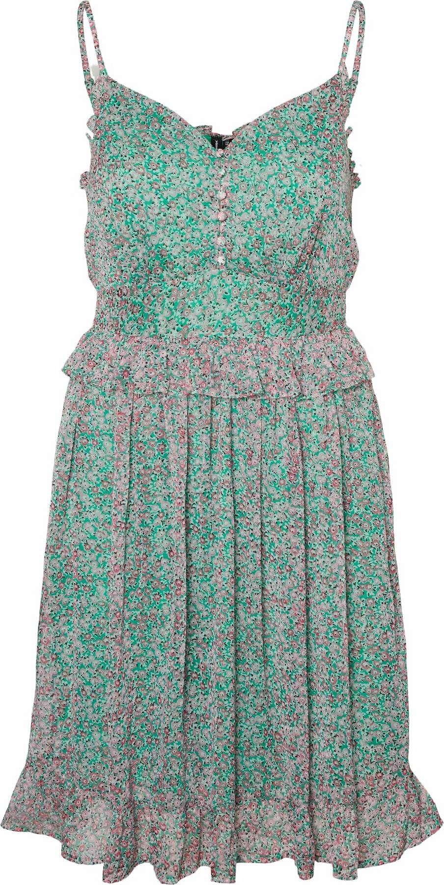 VERO MODA Letní šaty 'Urba' zelená / růže