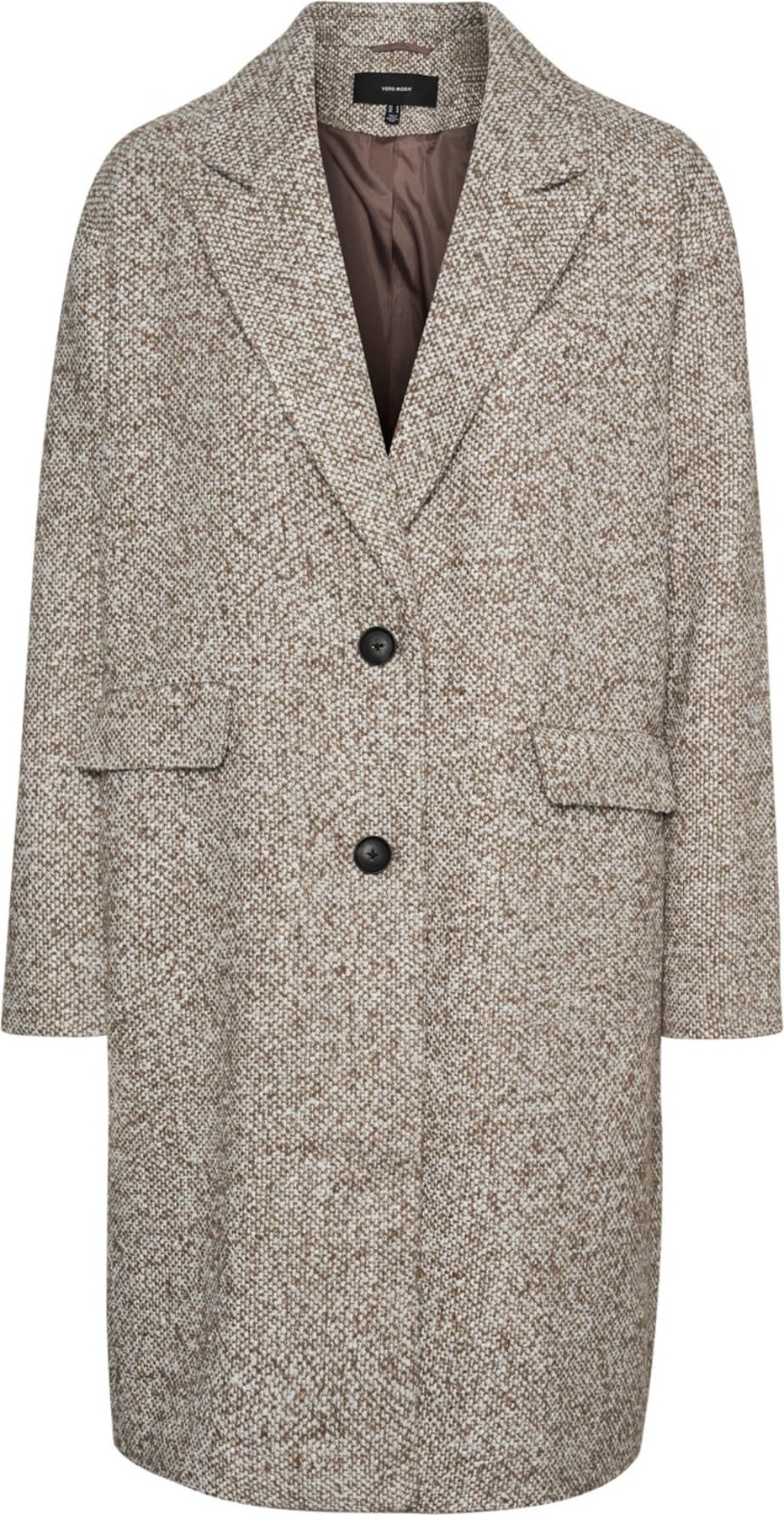 VERO MODA Přechodný kabát 'ROSELLE' hnědá / bílá