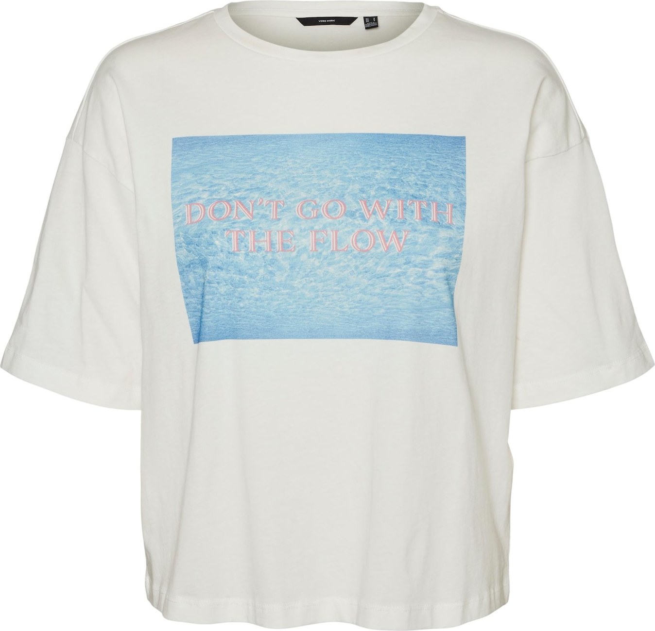 VERO MODA Tričko světlemodrá / rezavě červená / bílá