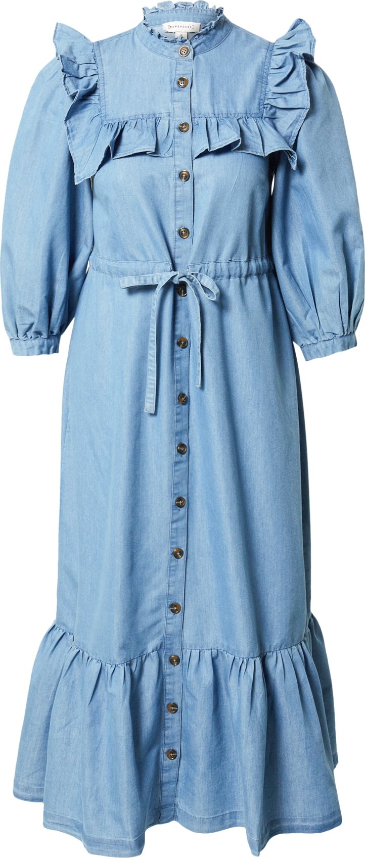 Warehouse Košilové šaty modrá džínovina