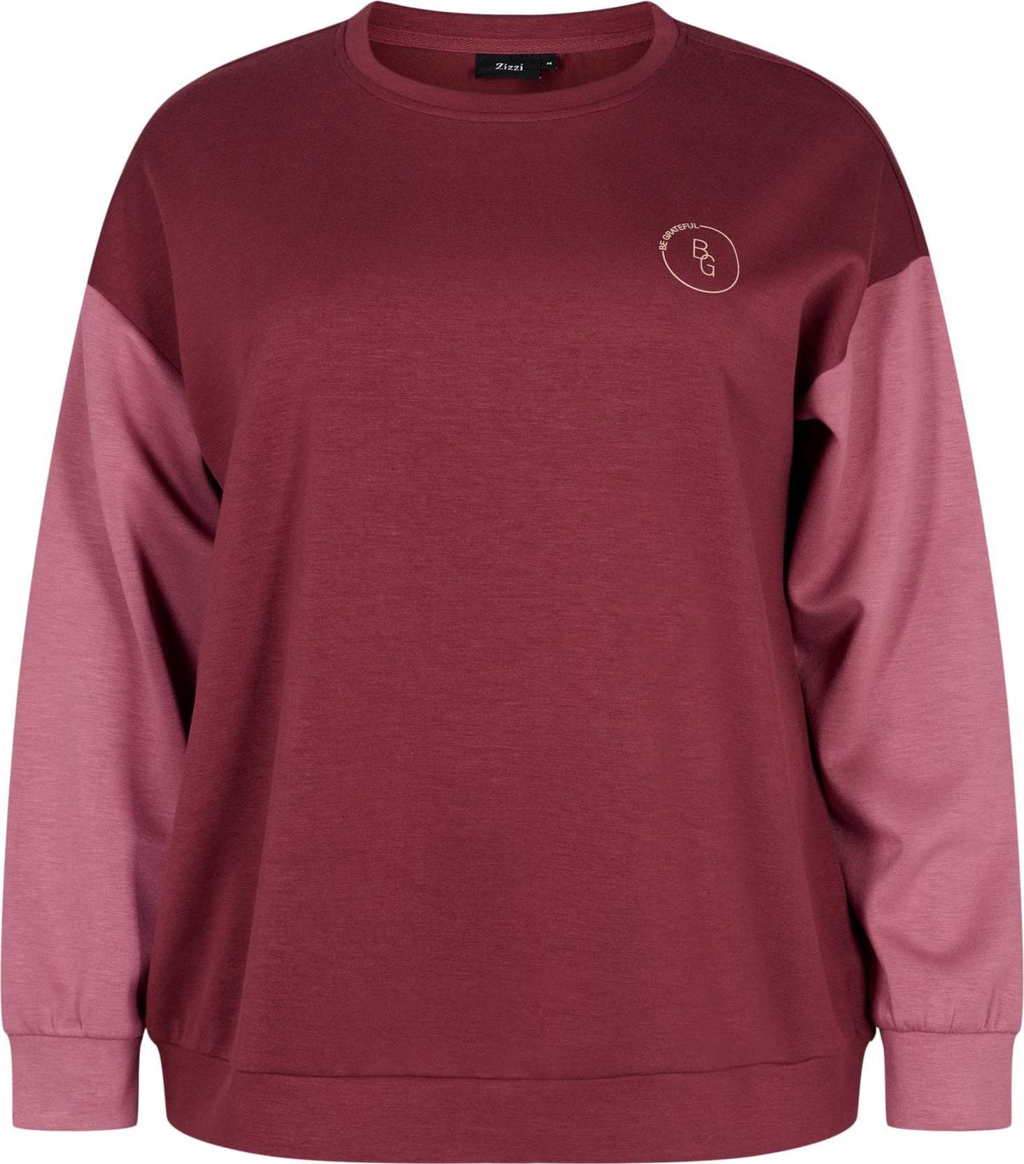 Zizzi Mikina 'Lua' pink / vínově červená