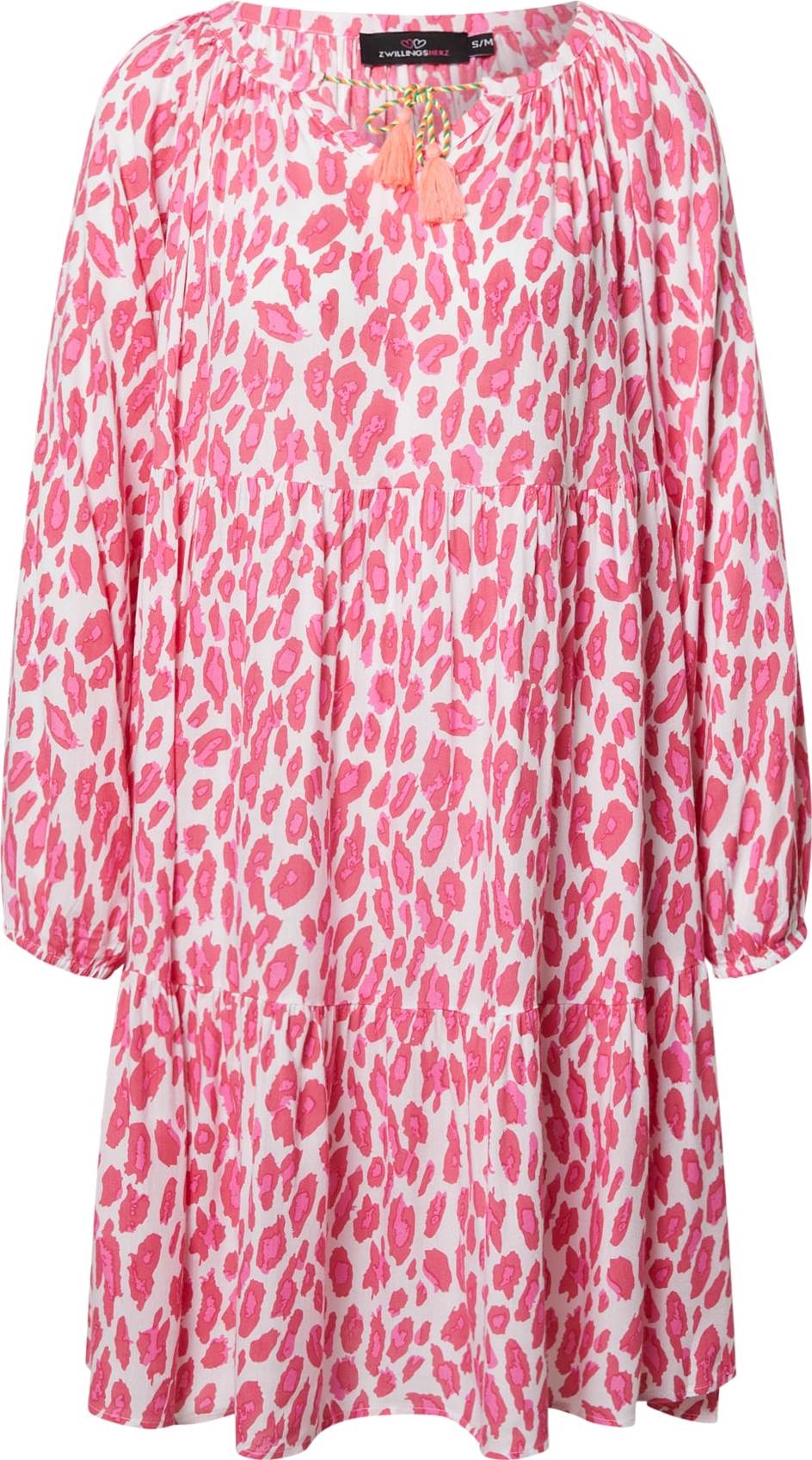 Zwillingsherz Košilové šaty pink / světle růžová / bílá