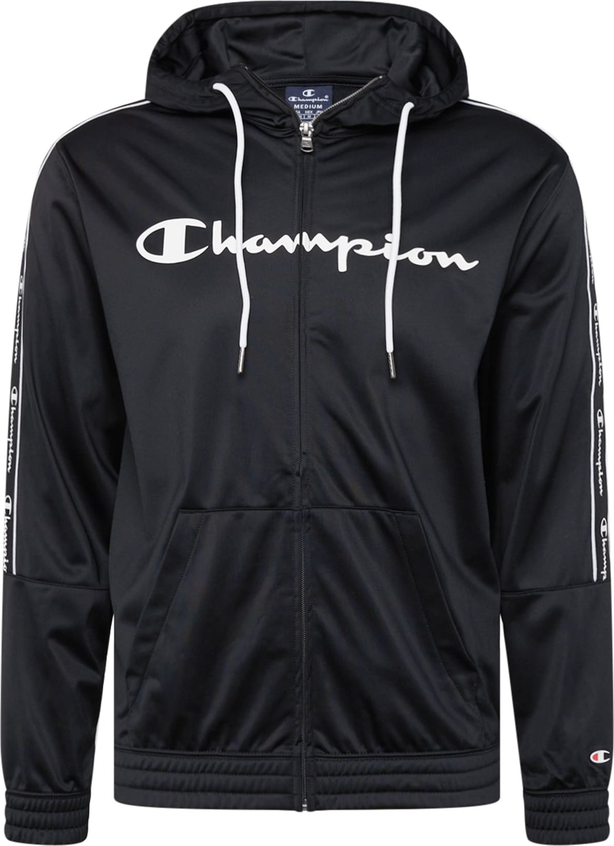 Champion Authentic Athletic Apparel Mikina s kapucí černá / bílá