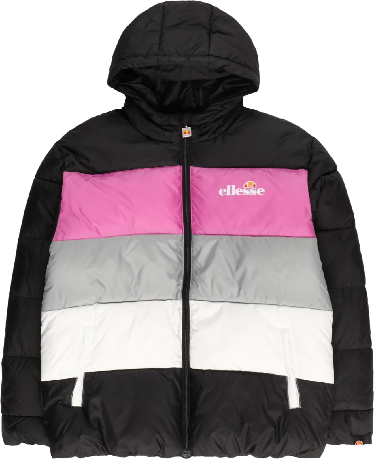 ELLESSE Přechodná bunda 'Voltar' šedá / pink / černá / bílá