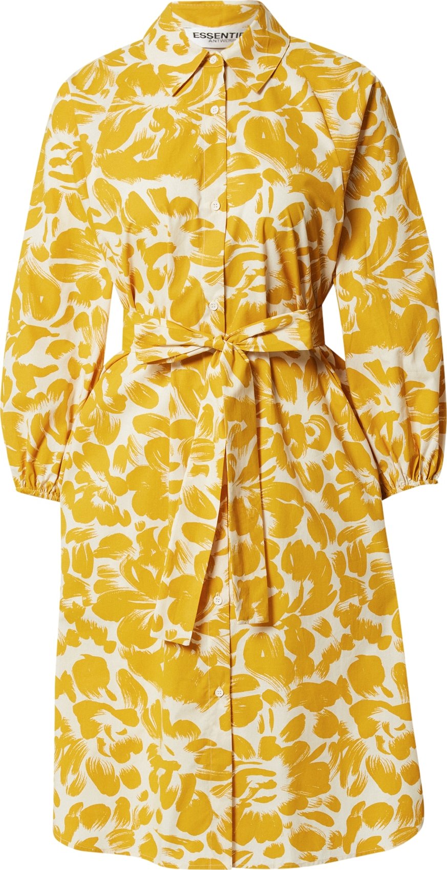 Essentiel Antwerp Košilové šaty 'Bemerald' žlutá / bílá